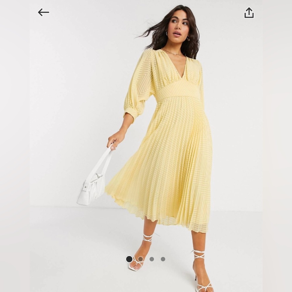 ASOS Pleated Chevron Midi Dress